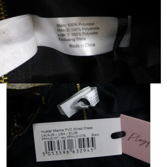 NWT Hustler Black Maxine Faux Leather Wired Dress (Size 4) - Picture 7 of 15